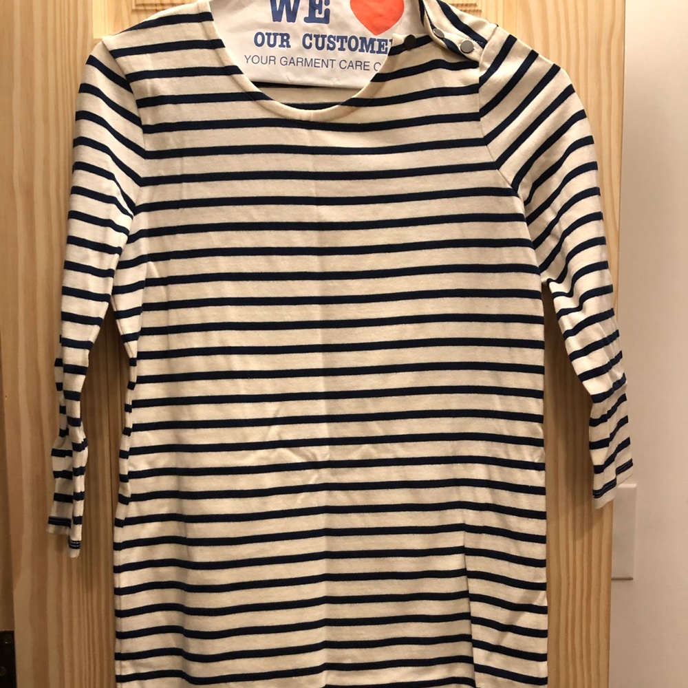Navy & Ivory striped cotton Madewell dress